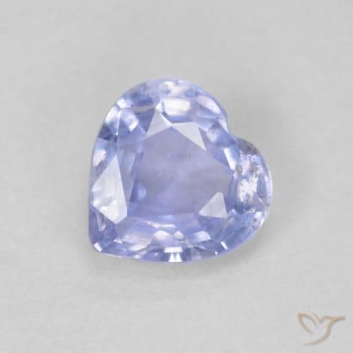 0.70ct Natural Pastel Blue Sapphire, Heart Shape, 5.4x5.4 mm
