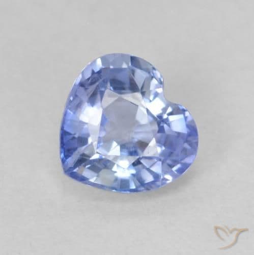 0.76ct Natural Pastel Blue Sapphire, Heart Shape, 5.5x5.2 mm