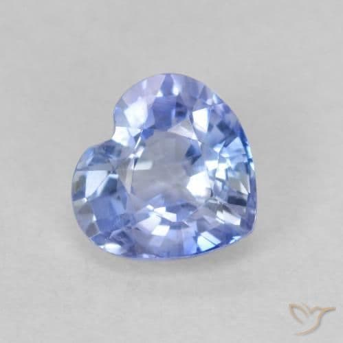 0.76ct Natural Pastel Blue Sapphire, Heart Shape, 5.5x5.2 mm