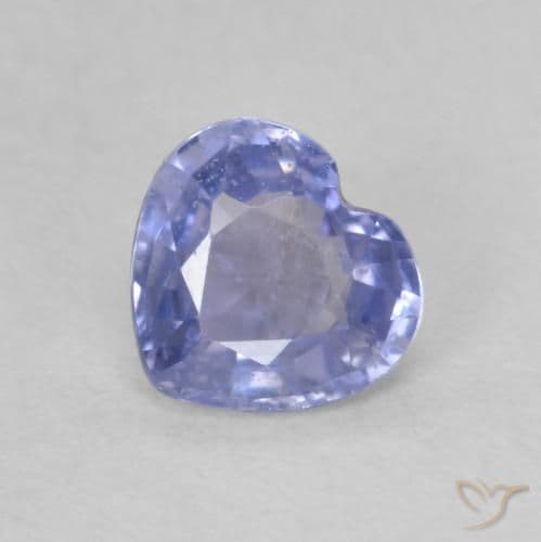 0.68ct Silverish Blue Sapphire, Heart Shape, 5.6x5.2 mm
