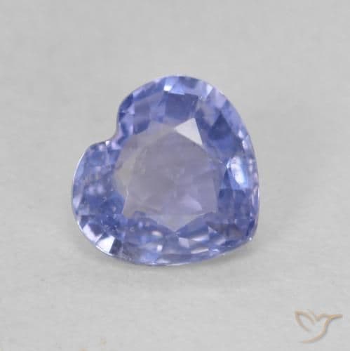 0.68ct Silverish Blue Sapphire, Heart Shape, 5.6x5.2 mm