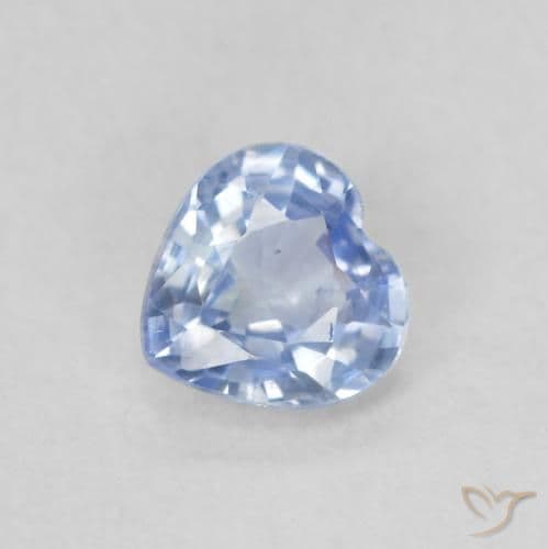 0.73ct Natural Light Blue Sapphire, Heart Shape, 5.7x5.5 mm