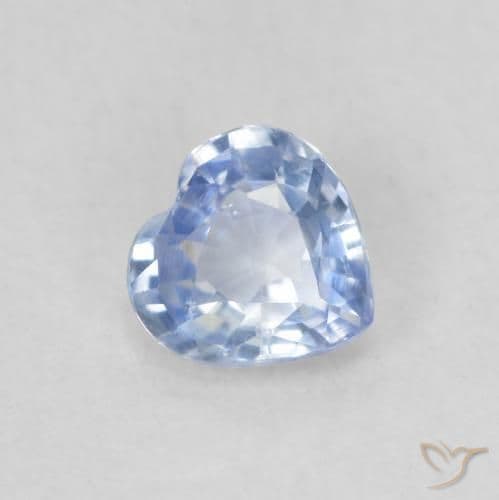 0.46ct Natural Pastel Blue Sapphire, Heart Shape, 4.7x4.6 mm