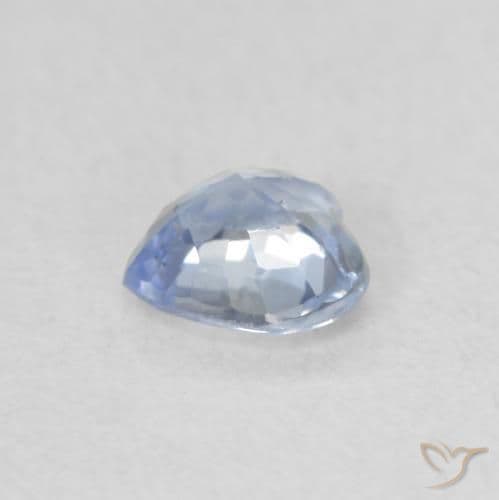 0.46ct Natural Pastel Blue Sapphire, Heart Shape, 4.7x4.6 mm