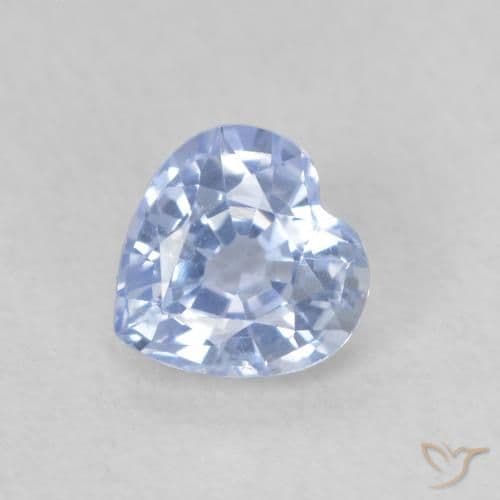 0.73ct Natural Light Blue Sapphire, Heart Shape, 5.7x5.5 mm