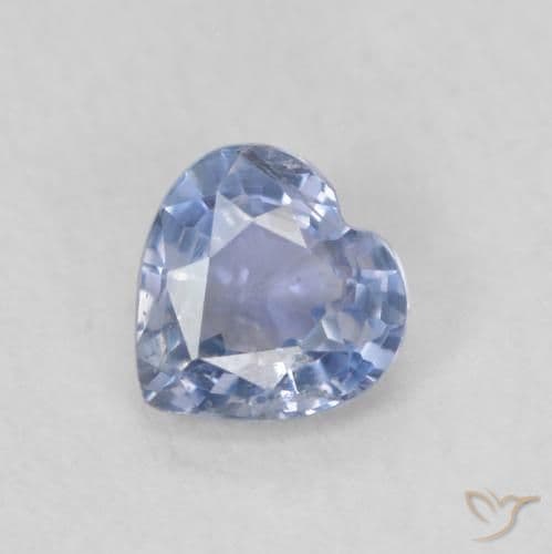 0.69ct Natural Light Blue Sapphire, Heart Shape, 5.4x5.1 mm