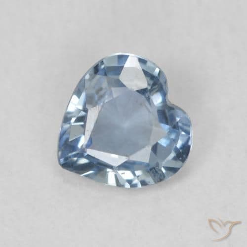 0.68ct Natural Pastel Blue Sapphire, Heart Shape, 5.3x5.2 mm