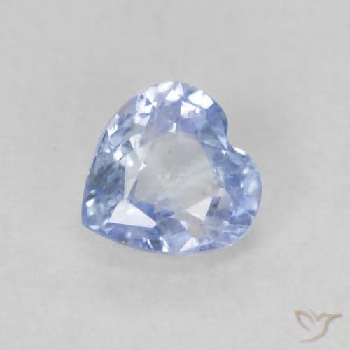 0.57ct Natural Pastel Blue Sapphire, Heart Shape, 4.9x4.8 mm