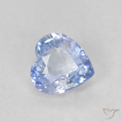 0.57ct Natural Pastel Blue Sapphire, Heart Shape, 4.9x4.8 mm