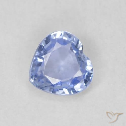 0.58ct Natural Pastel Blue Sapphire, Heart Shape, 4.9x4.9 mm