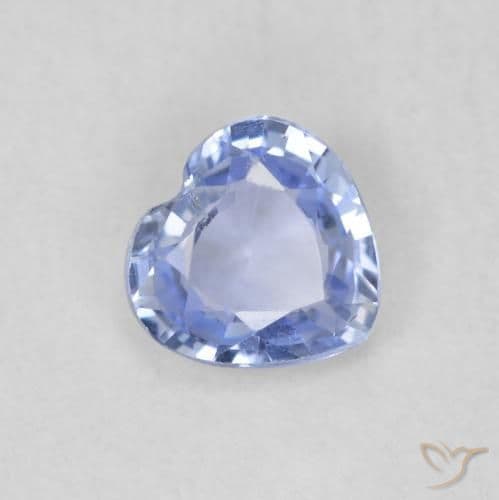 0.45ct Natural Pastel Blue Sapphire, Heart Shape, 4.9x4.8 mm