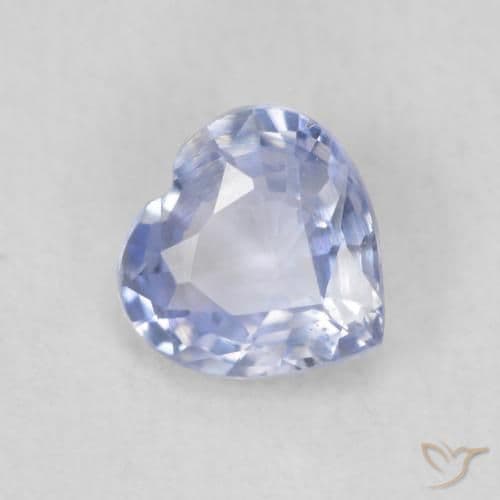 0.68ct Natural Pastel Blue Sapphire, Heart Shape, 5.3x5.2 mm