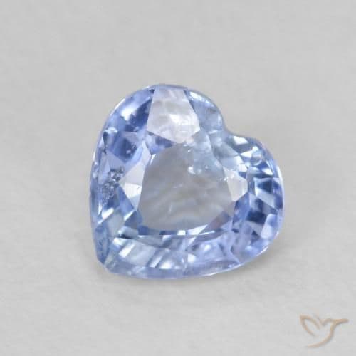 0.69ct Natural Light Blue Sapphire, Heart Shape, 5.4x5.1 mm