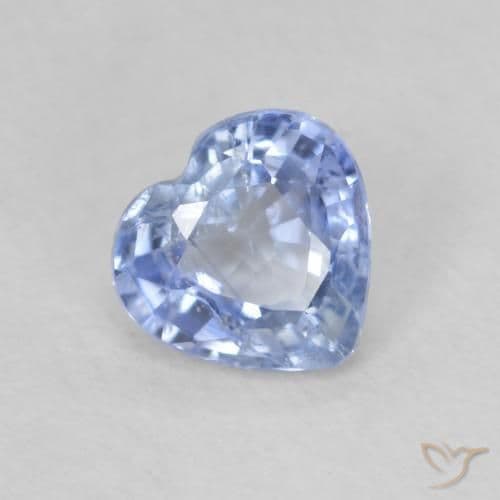 0.69ct Natural Light Blue Sapphire, Heart Shape, 5.4x5.1 mm