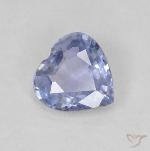 0.51ct Natural Light Blue Sapphire, Heart Shape, 5.3x5.2 mm
