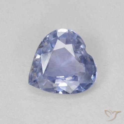 0.51ct Natural Light Blue Sapphire, Heart Shape, 5.3x5.2 mm