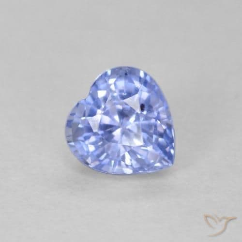 0.62ct Natural Light Blue Sapphire, Heart Shape, 4.7x4.6 mm