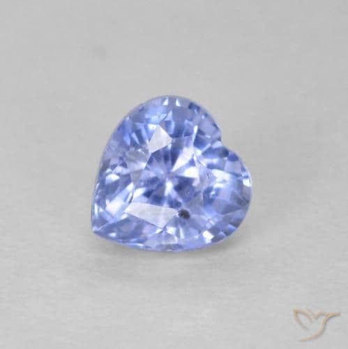 0.62ct Natural Light Blue Sapphire, Heart Shape, 4.7x4.6 mm