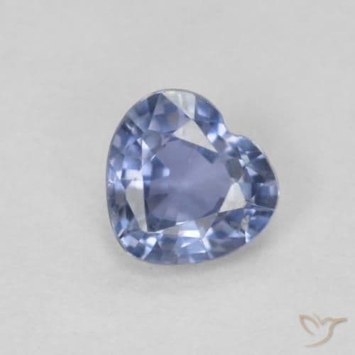 0.48ct Natural Light Blue Sapphire, Heart Shape, 4.9x4.6 mm