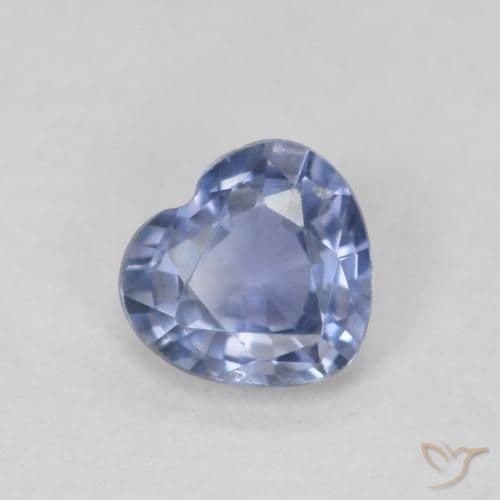 0.48ct Natural Light Blue Sapphire, Heart Shape, 4.9x4.6 mm