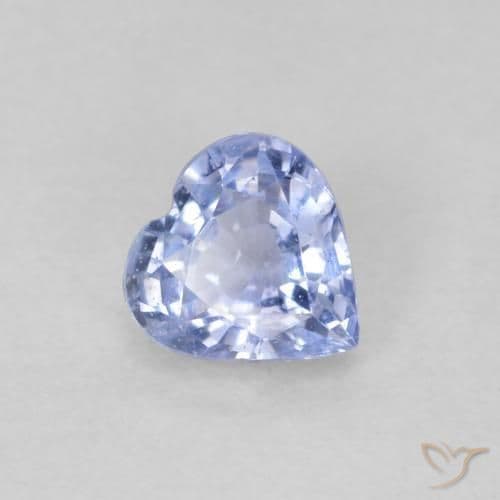 0.47ct Natural Light Blue Sapphire, Heart Shape, 4.6x4.6 mm