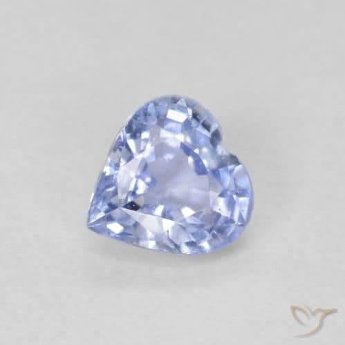 0.47ct Natural Light Blue Sapphire, Heart Shape, 4.6x4.6 mm