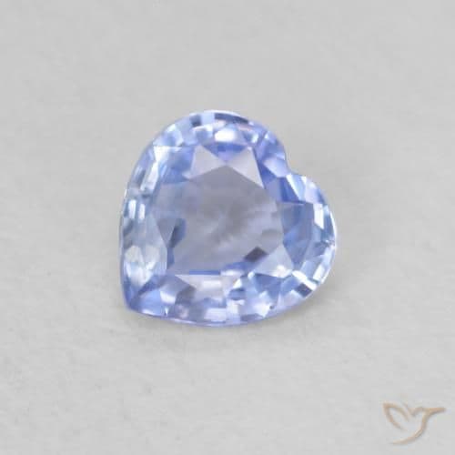 0.43ct Natural Pastel Blue Sapphire, Heart Shape, 4.5x4.4 mm