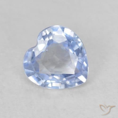 0.59ct Natural Light Blue Sapphire, Heart Shape, 5.1x5 mm
