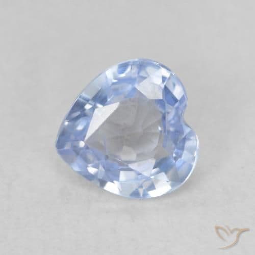 0.59ct Natural Light Blue Sapphire, Heart Shape, 5.1x5 mm