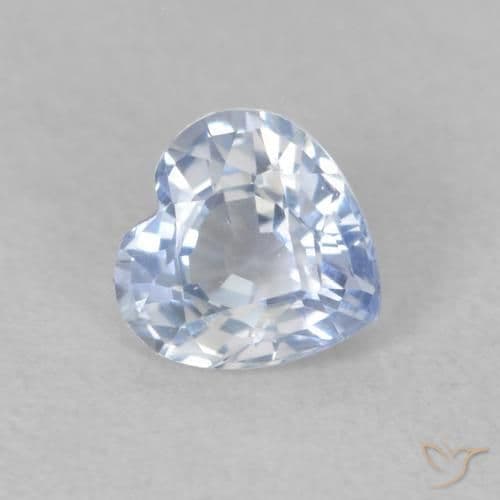 0.56ct Bluish White Sapphire, Heart Shape, 4.9x4.8 mm