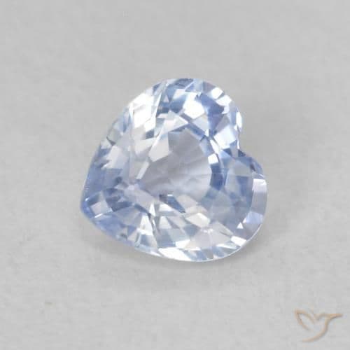 0.56ct Bluish White Sapphire, Heart Shape, 4.9x4.8 mm