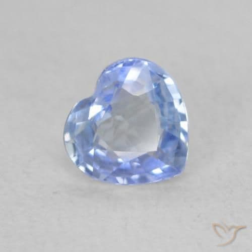0.50ct Natural Pastel Blue Sapphire, Heart Shape, 4.9x4.7 mm