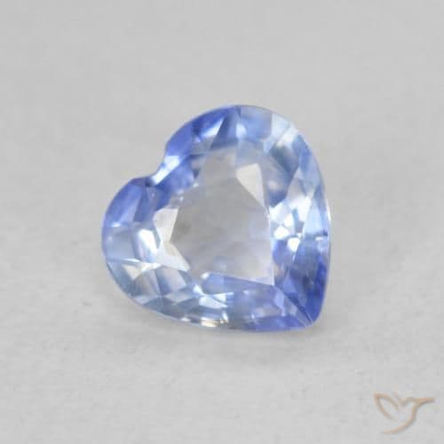 0.54ct Natural Pastel Blue Sapphire, Heart Shape, 5x4.9 mm