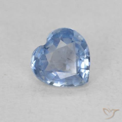 0.43ct Natural Light Blue Sapphire, Heart Shape, 4.7x4.7 mm