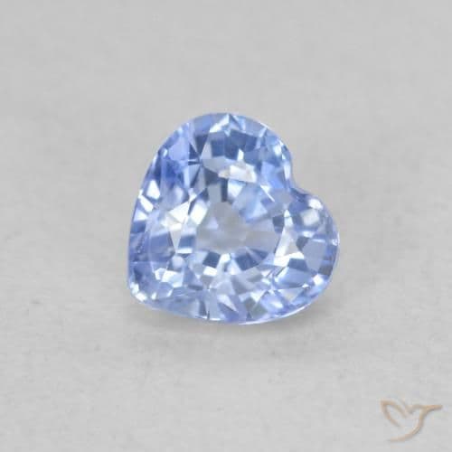 0.43ct Natural Pastel Blue Sapphire, Heart Shape, 4.5x4.4 mm