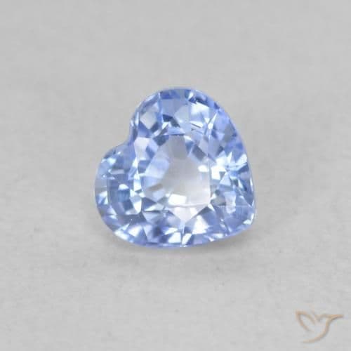 0.50ct Natural Pastel Blue Sapphire, Heart Shape, 4.5x4.4 mm