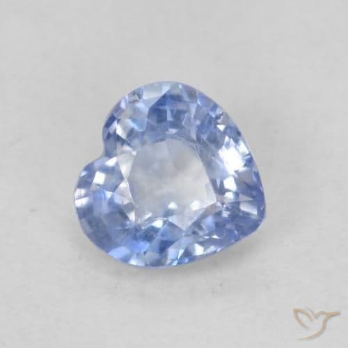 0.58ct Natural Light Blue Sapphire, Heart Shape, 4.9x4.9 mm