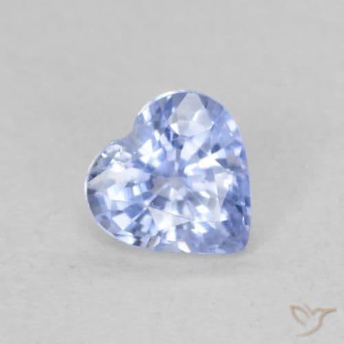 0.49ct Natural Pastel Blue Sapphire, Heart Shape, 4.7x4.7 mm