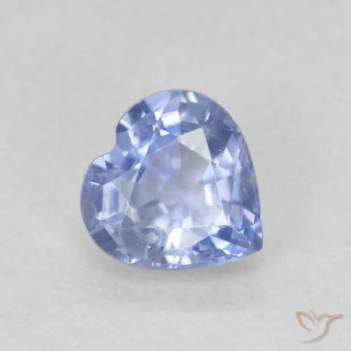 0.68ct Natural Pastel Blue Sapphire, Heart Shape, 5.3x5.2 mm