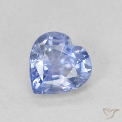 0.68ct Natural Pastel Blue Sapphire, Heart Shape, 5.3x5.2 mm