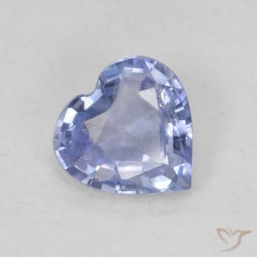 0.57ct Natural Pastel Blue Sapphire, Heart Shape, 5.3x5.3 mm