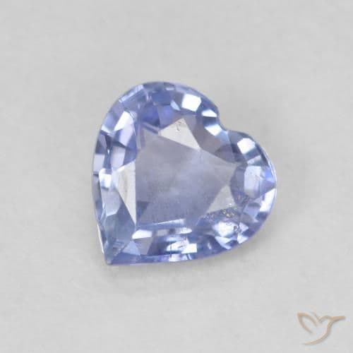 0.57ct Natural Pastel Blue Sapphire, Heart Shape, 5.3x5.3 mm