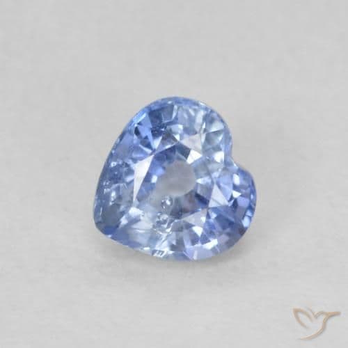 0.55ct Natural Pastel Blue Sapphire, Heart Shape, 4.6x4.6 mm