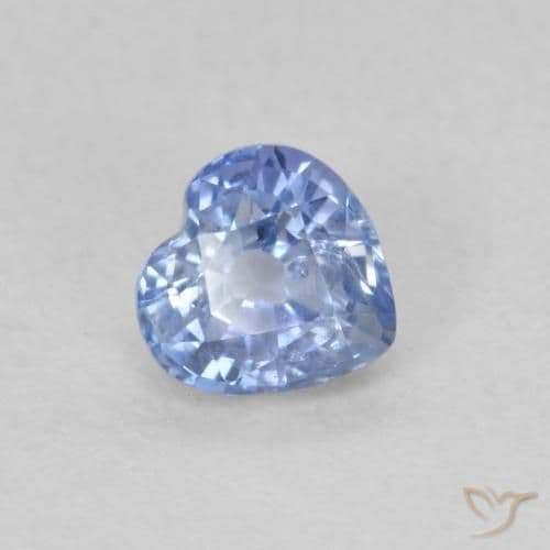 0.55ct Natural Pastel Blue Sapphire, Heart Shape, 4.6x4.6 mm
