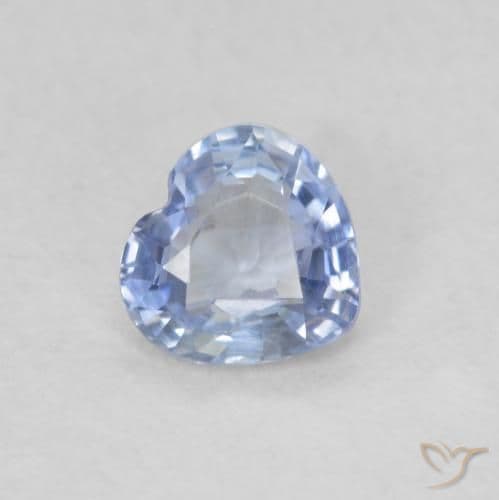 0.46ct Natural Pastel Blue Sapphire, Heart Shape, 4.8x4.6 mm