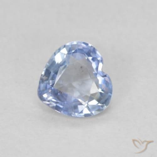 0.46ct Natural Pastel Blue Sapphire, Heart Shape, 4.8x4.6 mm