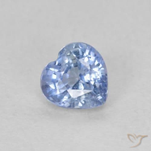 0.51ct Natural Pastel Blue Sapphire, Heart Shape, 4.5x4.4 mm