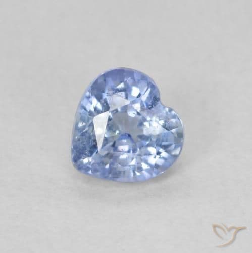 0.51ct Natural Pastel Blue Sapphire, Heart Shape, 4.5x4.4 mm