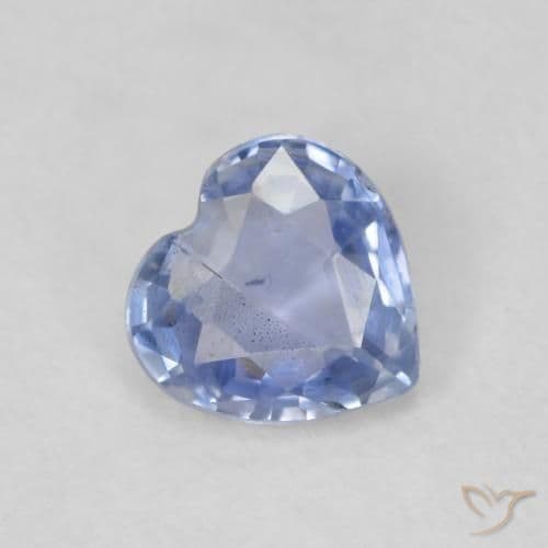 0.58ct Natural Pastel Blue Sapphire, Heart Shape, 4.9x4.9 mm