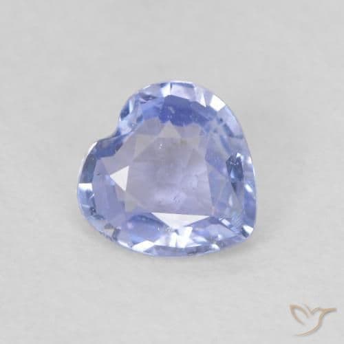 0.45ct Natural Light Blue Sapphire, Heart Shape, 4.9x4.8 mm